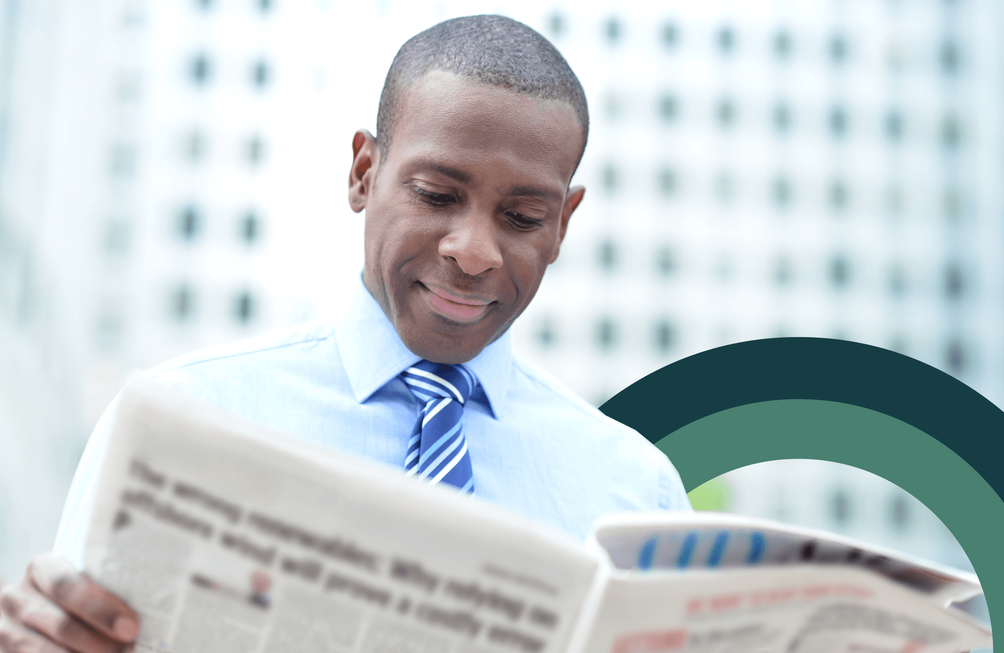 Man reading newspaper