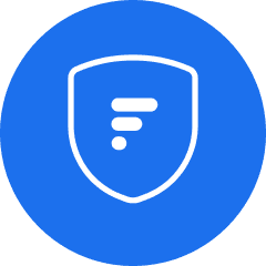 Blue circle with a shield on front. inside the shield is the thirdfort logo icon