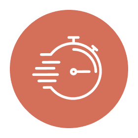 orange circle with timer in centre