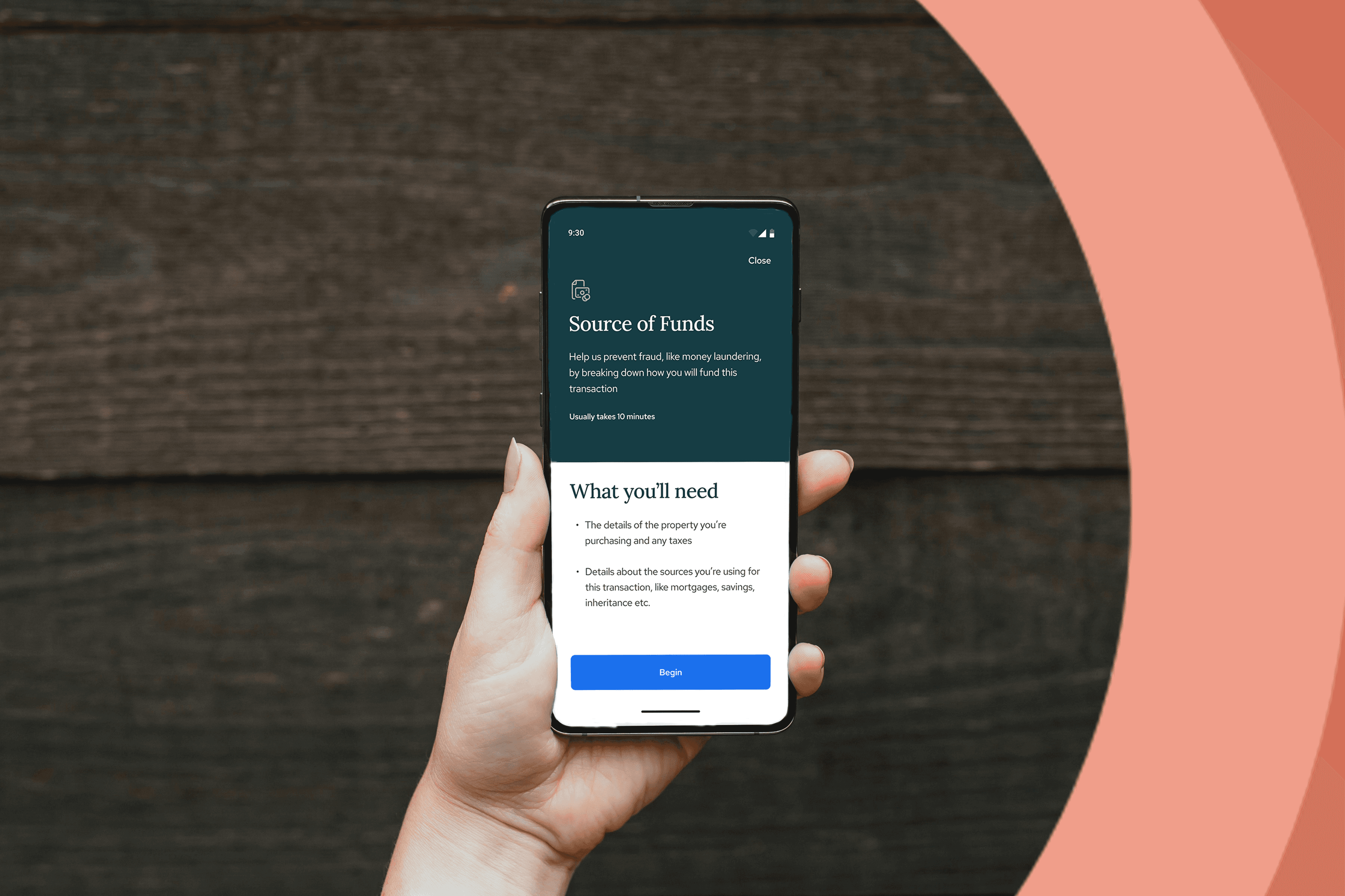 Mobile phone showing the Thirdfort app