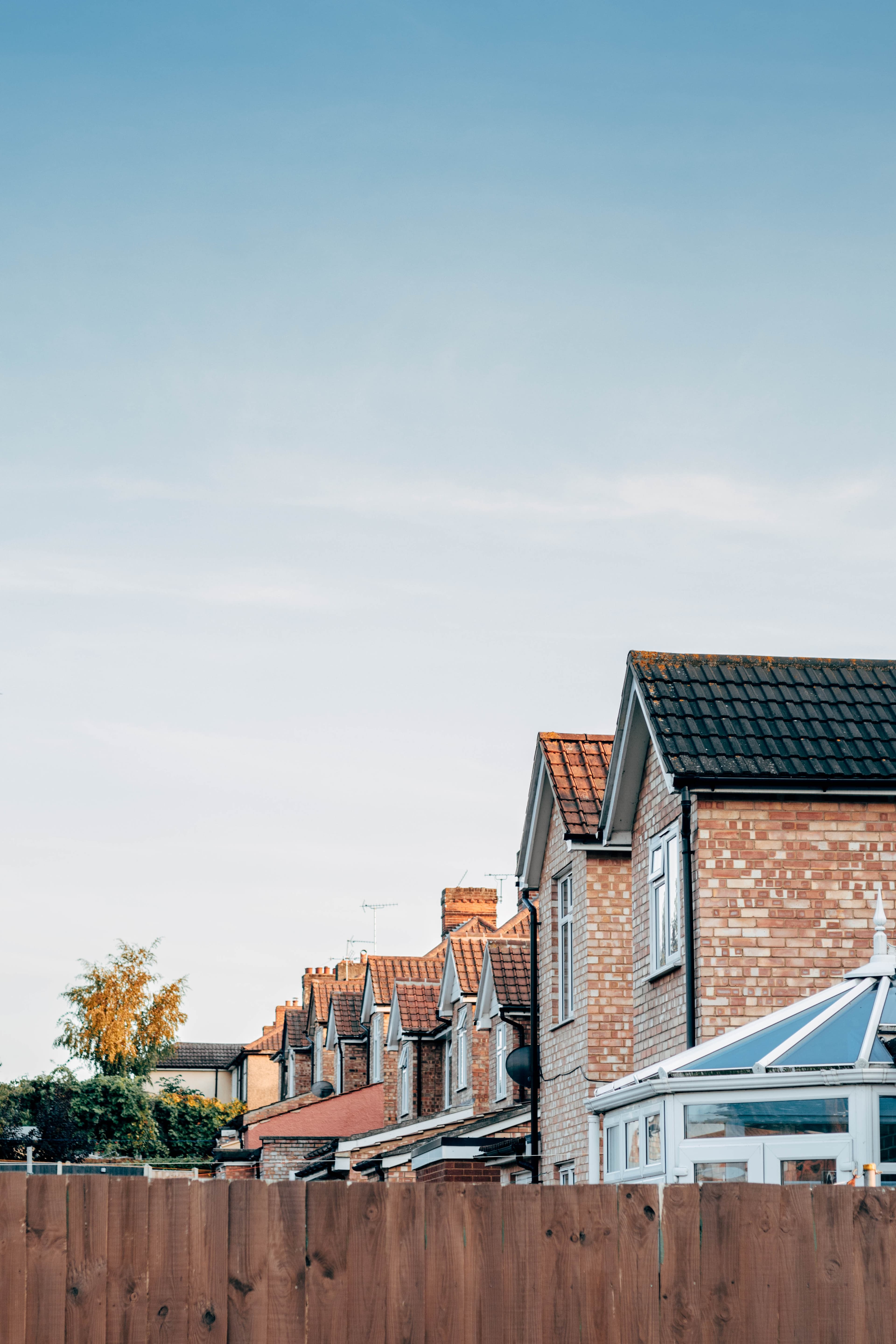 Line of brick UK houses