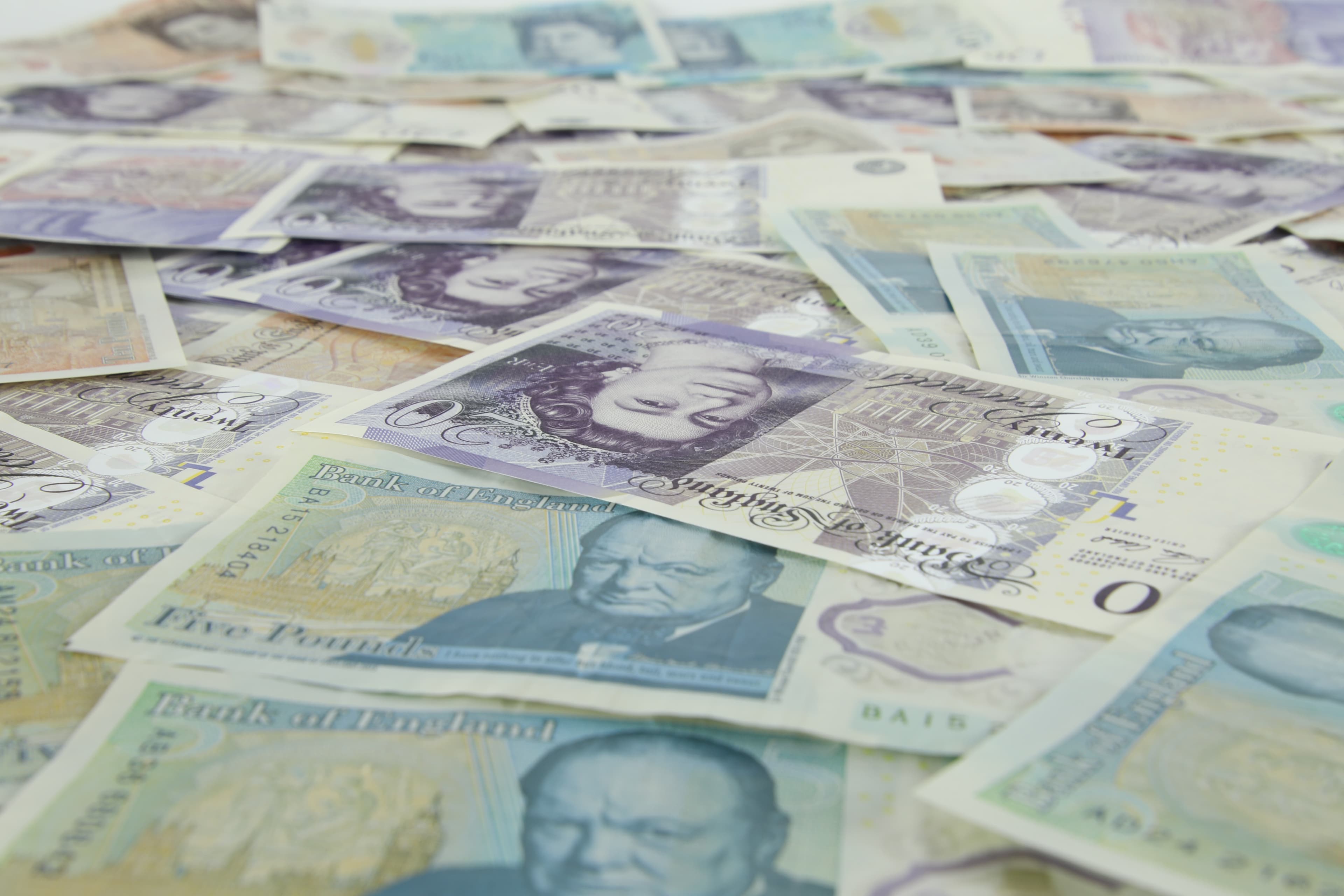 Image with pound sterling bank notes