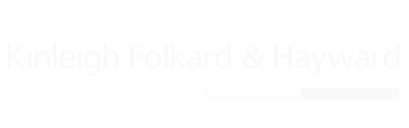 Logo of Kinleigh Folkard & Hayward in white text on a transparent background.