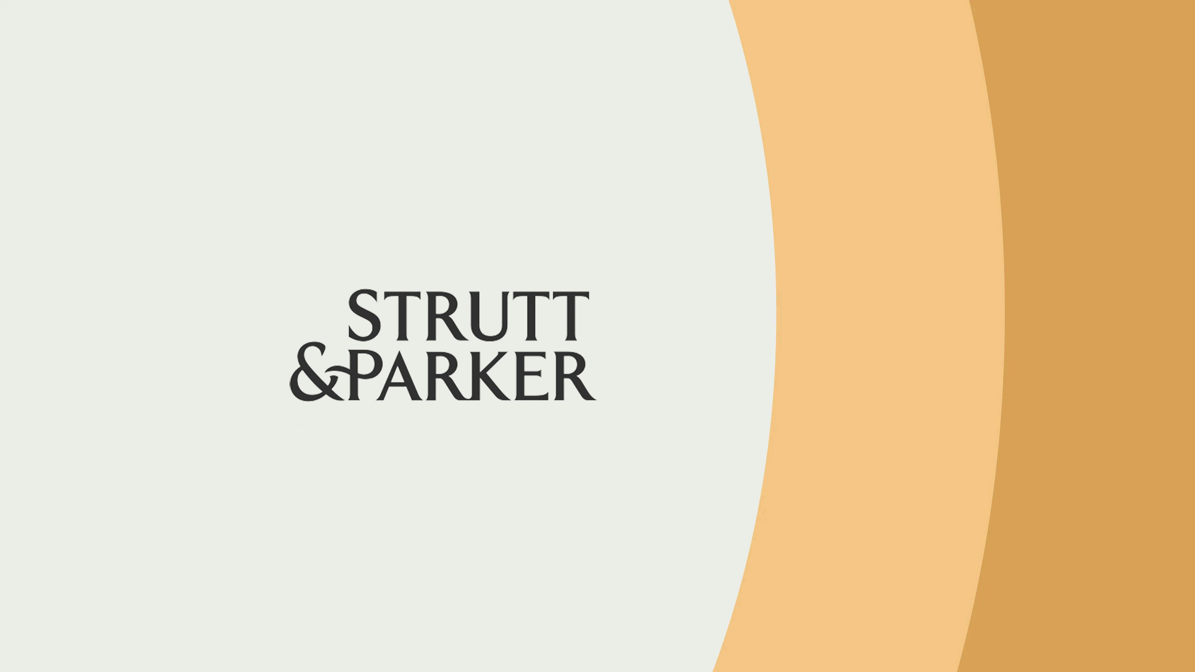 Strutt & Parker logo on a grey background